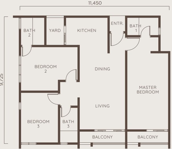 Type E floorplan — 1,177 sqft