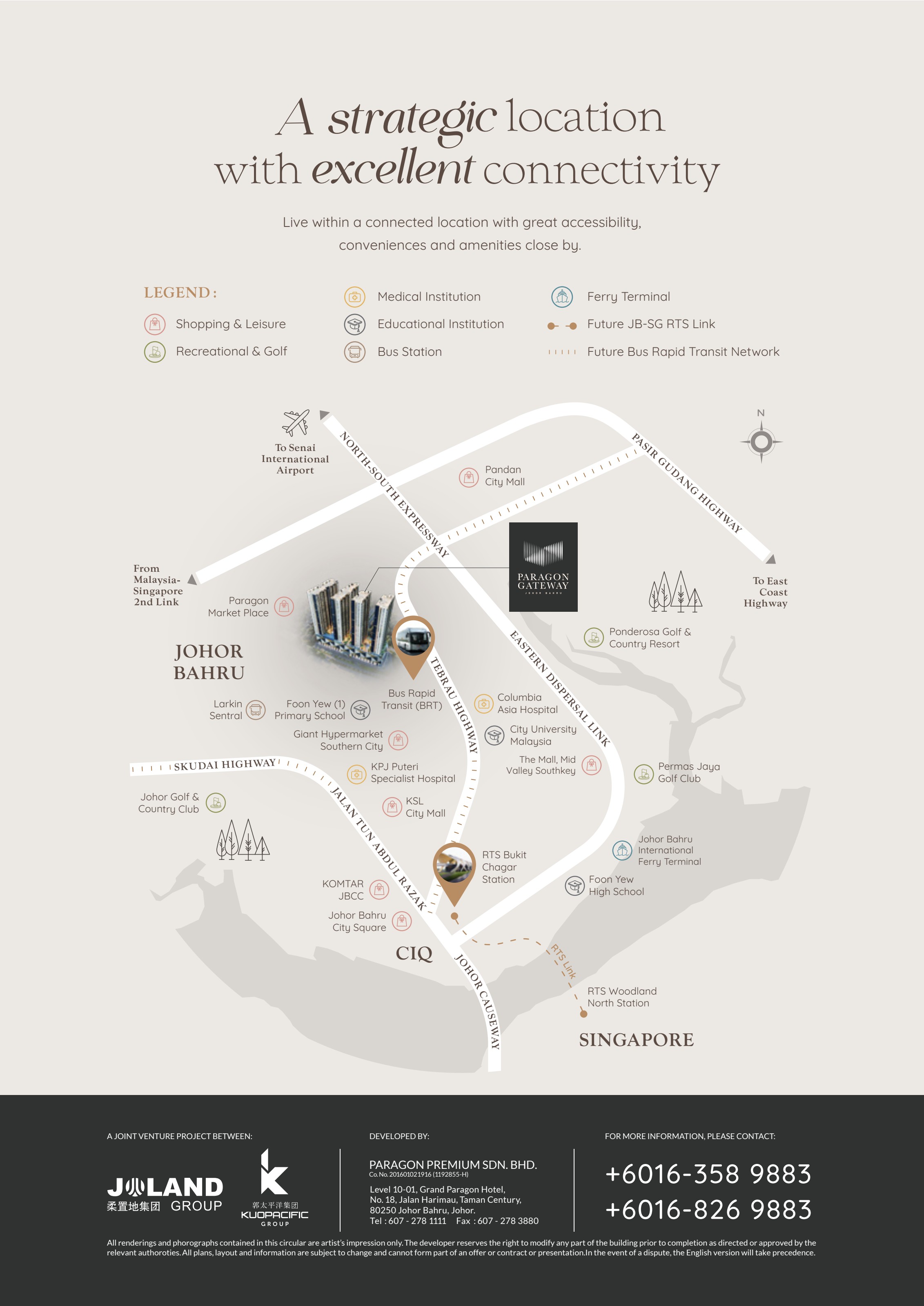 Map showing Paragon Gateway connection to Singapore via CIQ and RTS